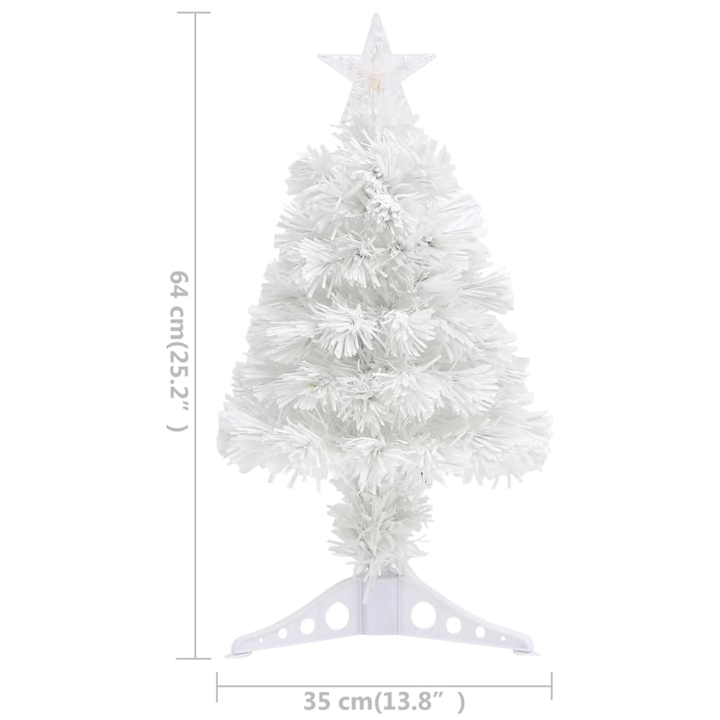 vidaXL Artificial Pre-lit Christmas Tree White 64 cm Fibre Optic