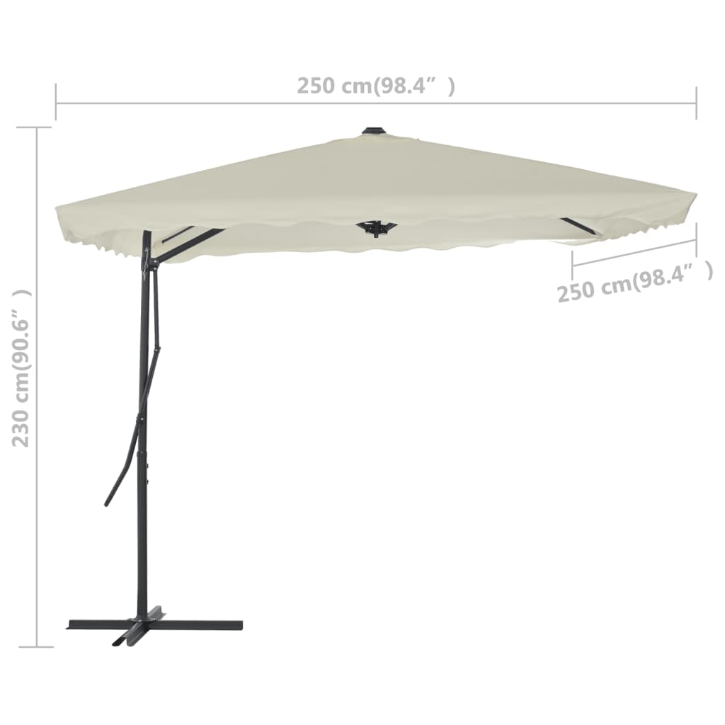 vidaXL Garden Parasol with Steel Pole 250x250 cm Sand