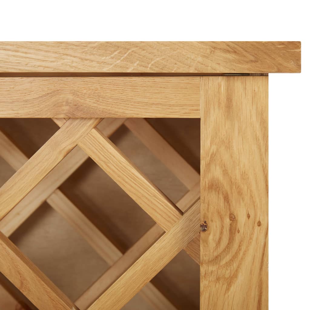vidaXL Wine Cabinet for 11 Bottles 80x32x80 cm Solid Oak Wood