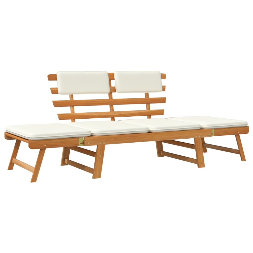 vidaXL Garden Bench with Cushions 2-in-1 190 cm Solid Acacia Wood