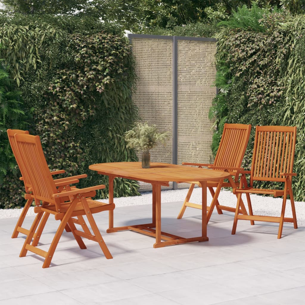 vidaXL 5 Piece Garden Dining Set Solid Wood Eucalyptus