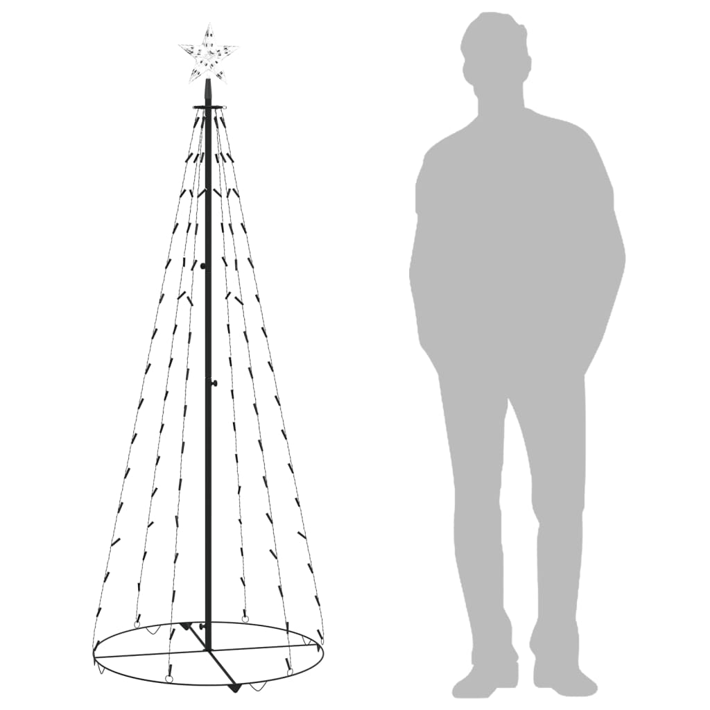 vidaXL Christmas Cone Tree Cold White 100 LEDs Decoration 70x180 cm