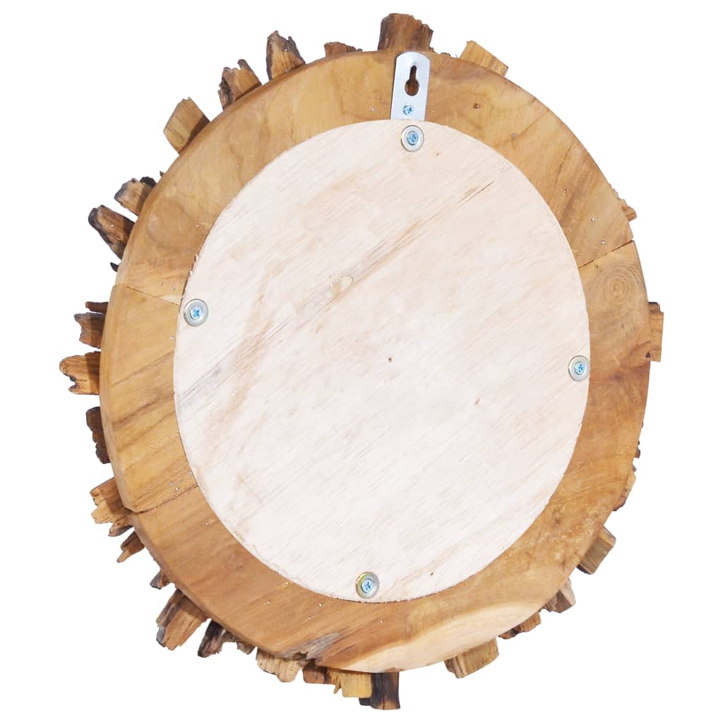 vidaXL Wall Mirror 60 cm Teak Round