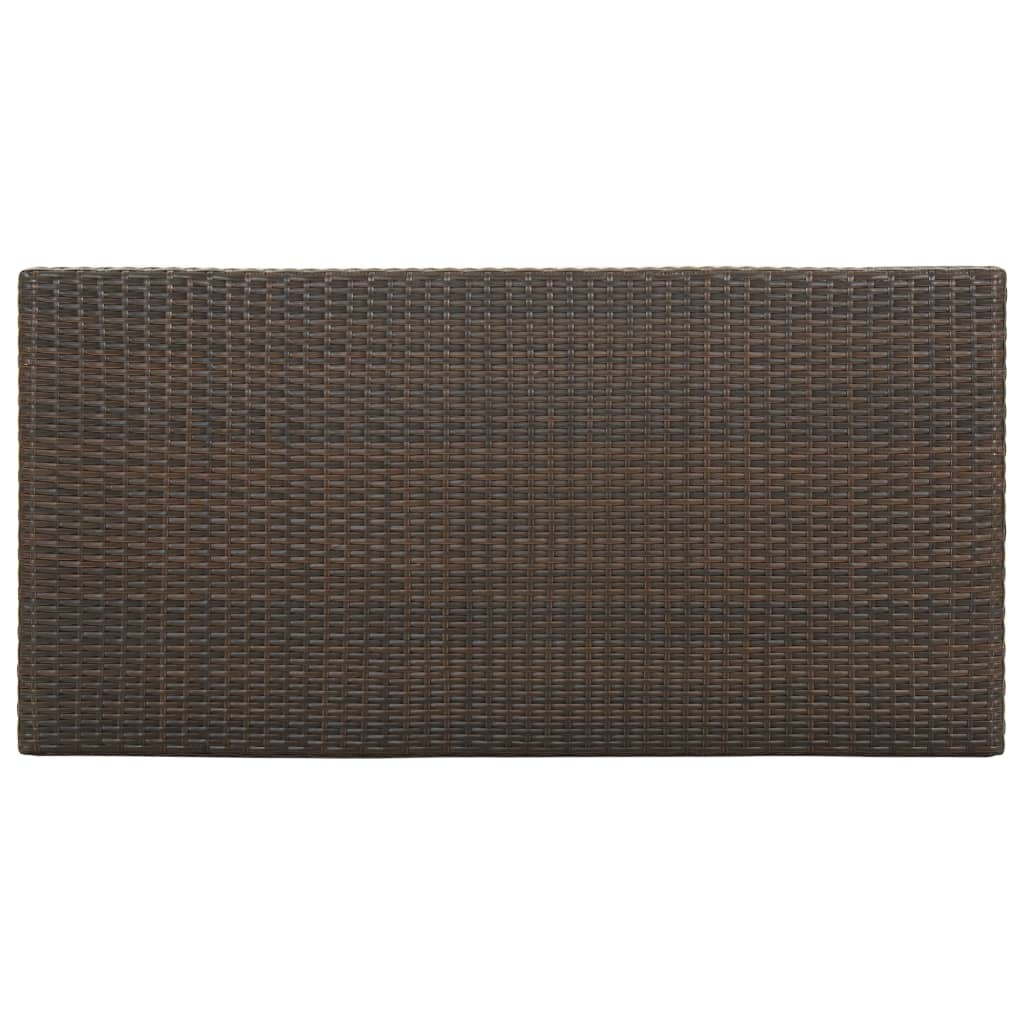 vidaXL Bar Table with Storage Rack Brown 120x60x110 cm Poly Rattan