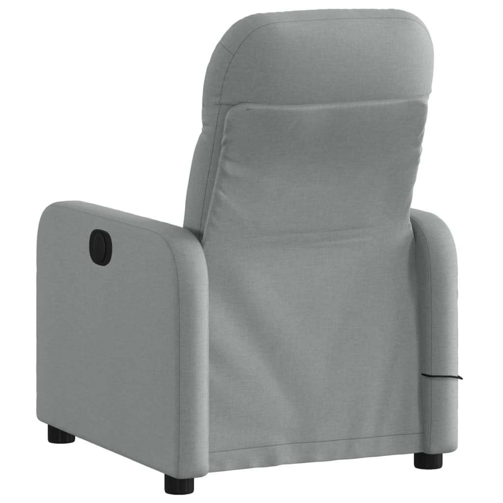 vidaXL Electric Massage Recliner Chair Light Grey Fabric