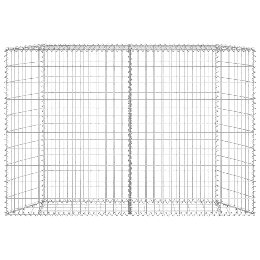 vidaXL Trapezium Gabion Raised Bed Galvanised Steel 150x20x100 cm