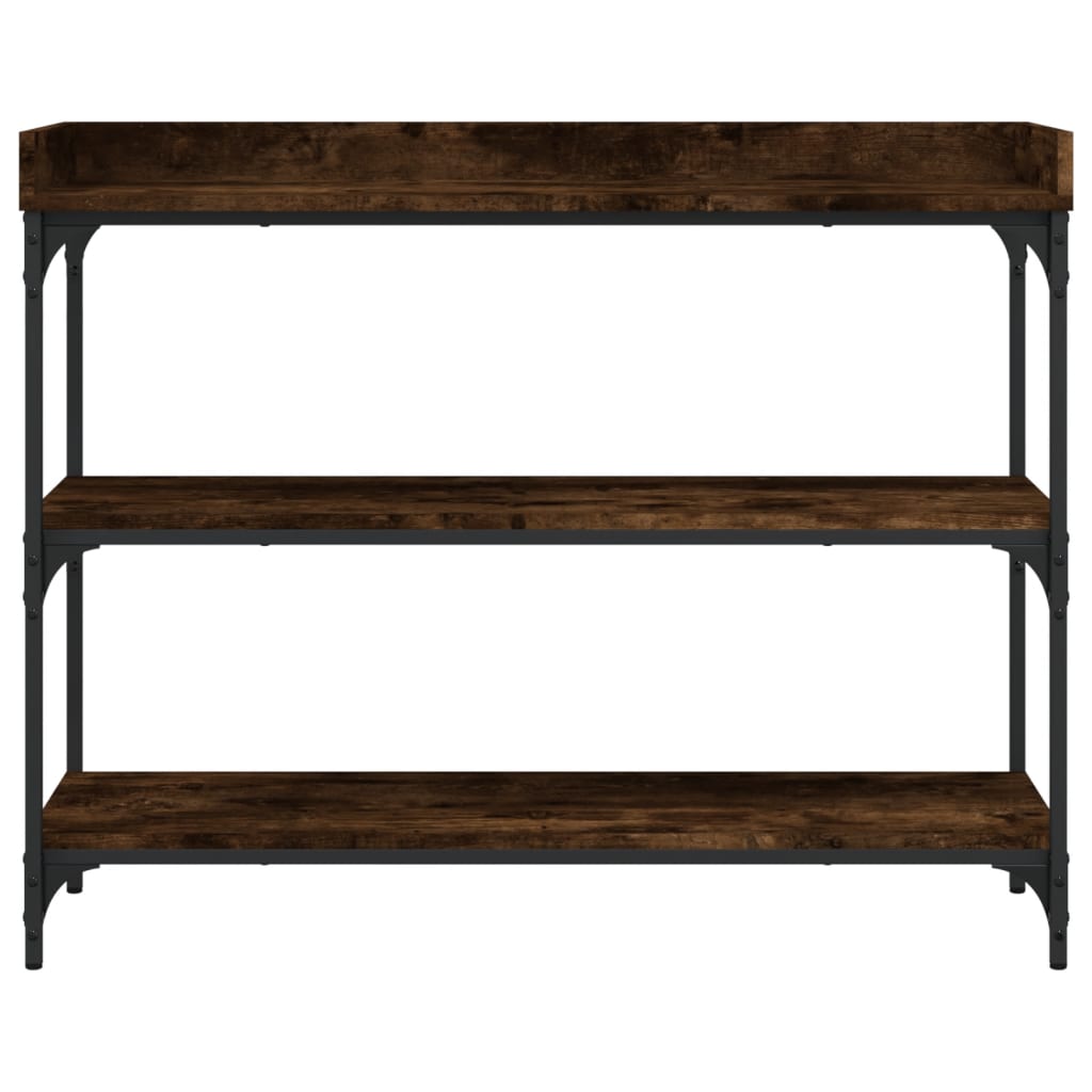 vidaXL Console Table with Shelves Smoked Oak 100x30x80 cm