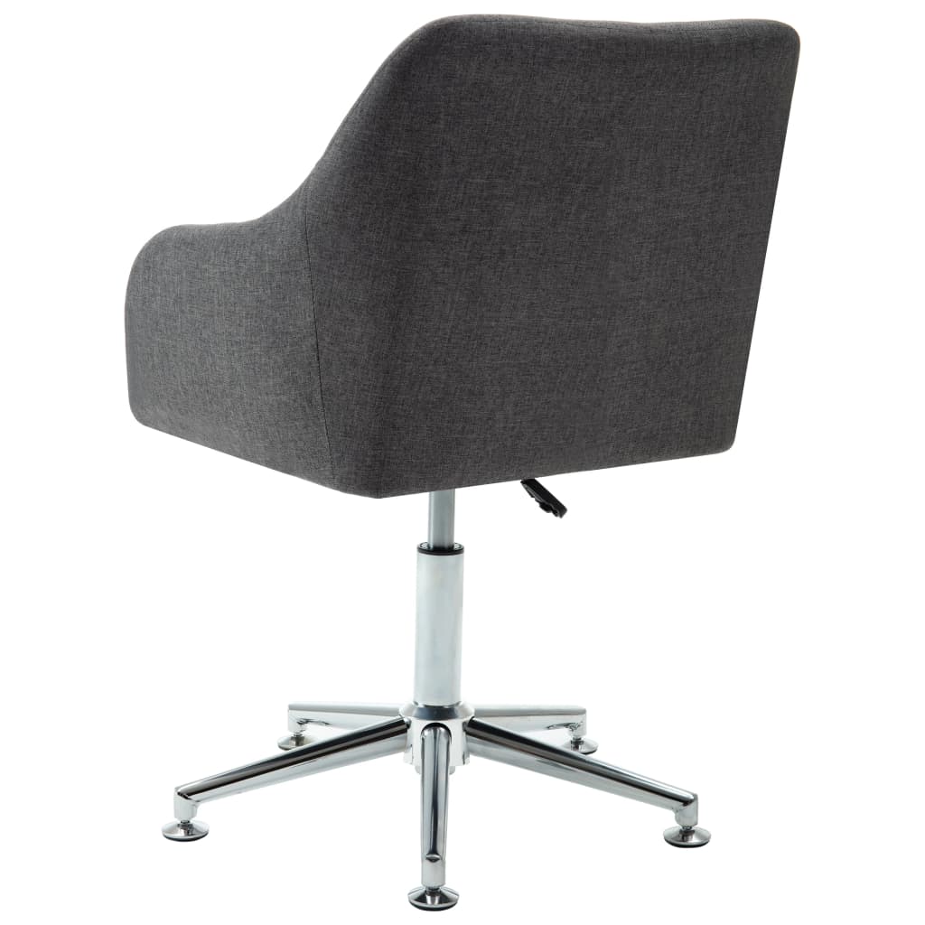 vidaXL Swivel Dining Chair Dark Grey Fabric