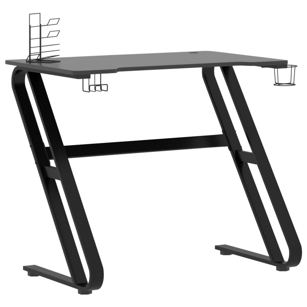 vidaXL Gaming Desk with ZZ Shape Legs Black 90x60x75 cm