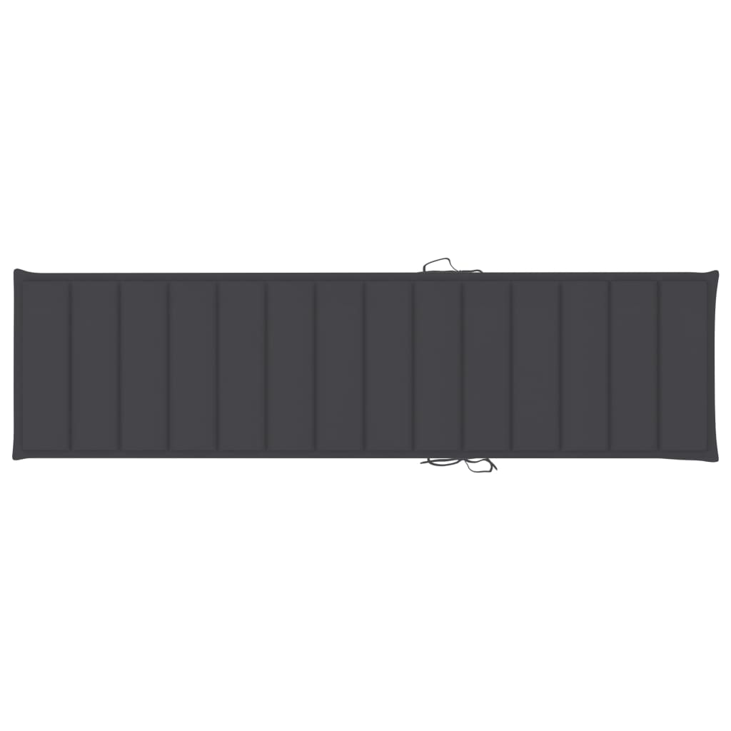 vidaXL Sun Lounger with Anthracite Cushion Solid Teak Wood