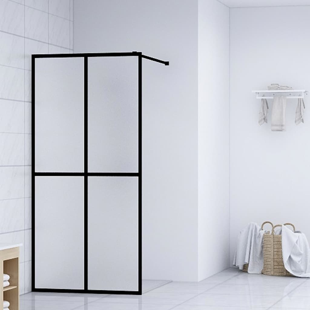 vidaXL Walk-in Shower Screen Frosted Tempered Glass 80x195 cm