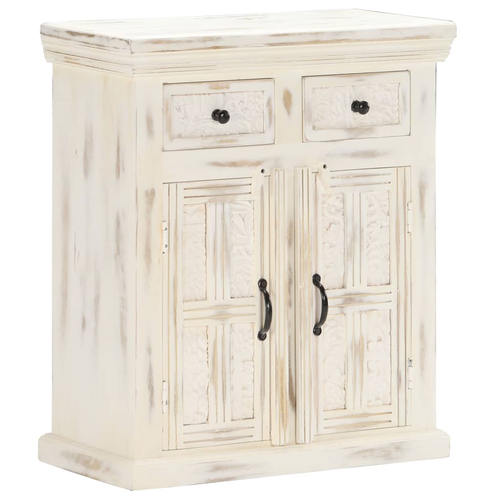 vidaXL Sideboard White 65x30x75 cm Solid Mango Wood