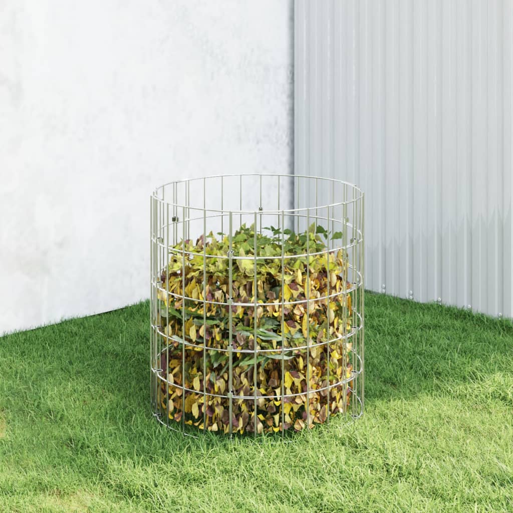 vidaXL Garden Composter Ø50x50 cm Galvanised Steel