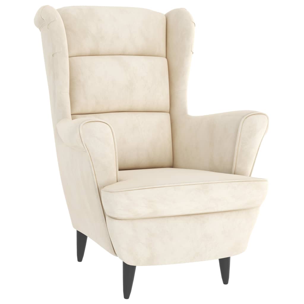 vidaXL Armchair Cream White Velvet