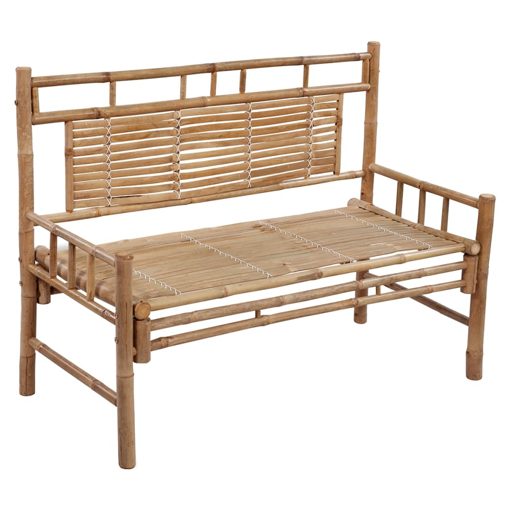 vidaXL Garden Bench with Cushion 120 cm Bamboo