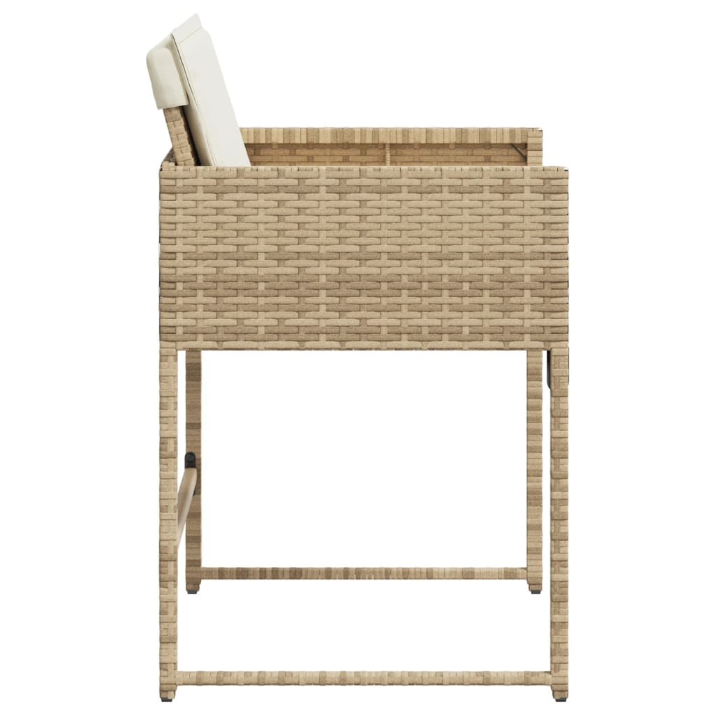 vidaXL Garden Chairs with Cushions 4 pcs Beige Poly Rattan