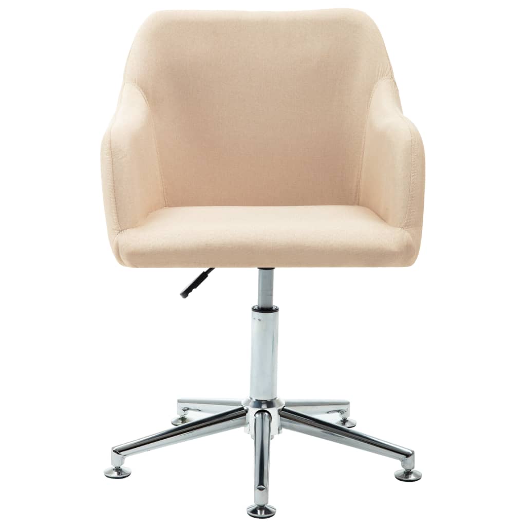 vidaXL Swivel Dining Chair Cream Fabric