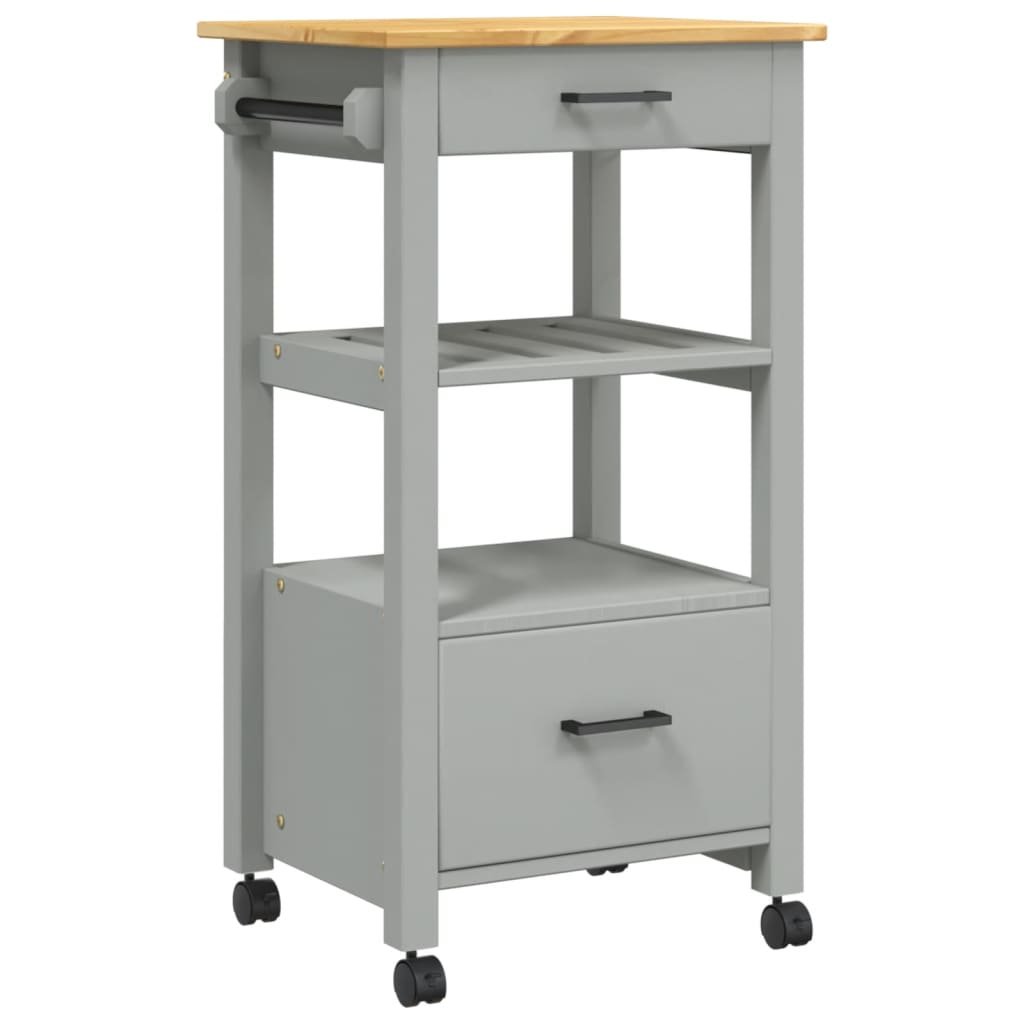 vidaXL Kitchen Trolley MONZA 48x40x90 cm Solid Wood Pine