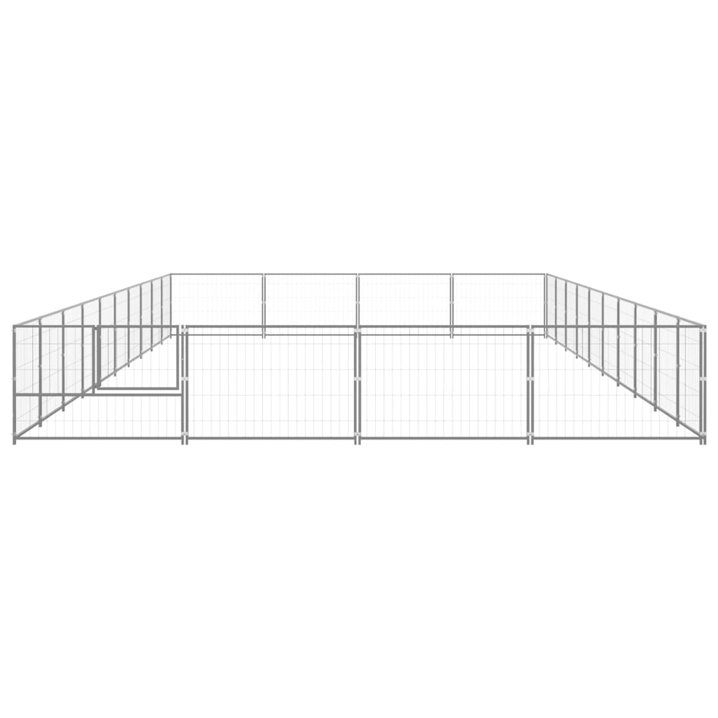 vidaXL Dog Kennel Silver 40 m² Steel