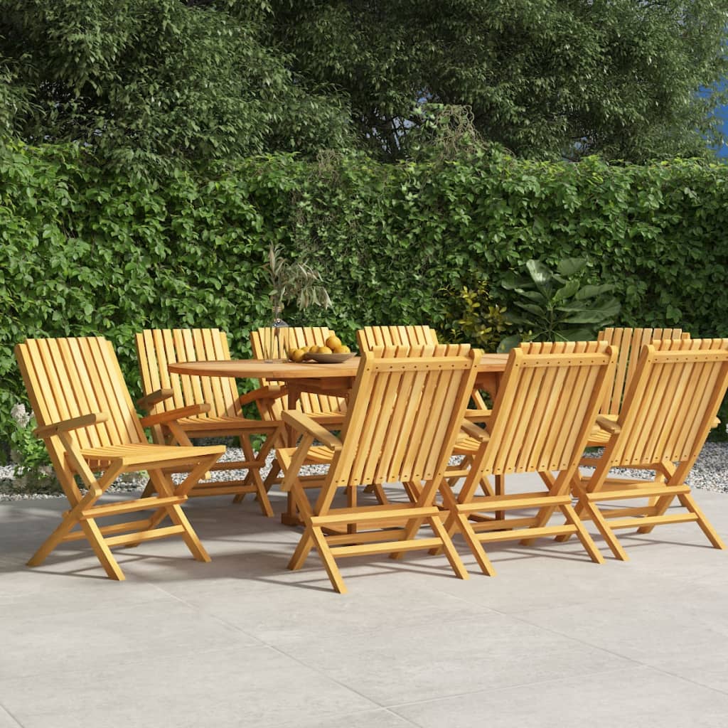 vidaXL Folding Garden Chairs 8 pcs 61x67x90 cm Solid Wood Teak