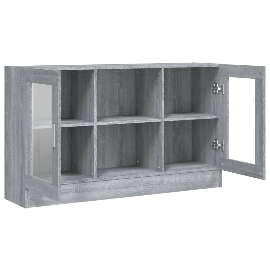 vidaXL Vitrine Cabinet Grey Sonoma 120x30.5x70 cm Engineered Wood