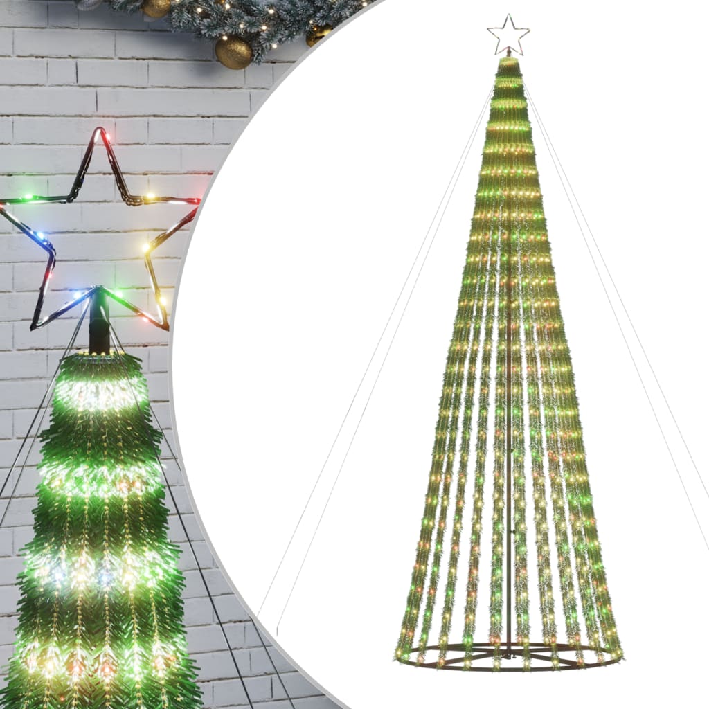 vidaXL Christmas Tree Light Cone 688 LEDs Colourful 300 cm