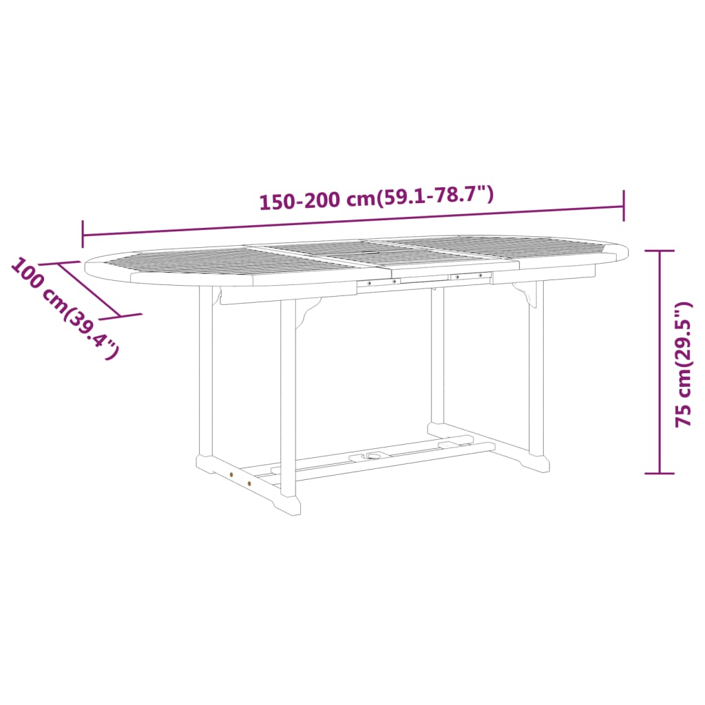 vidaXL 5 Piece Garden Dining Set Solid Wood Eucalyptus