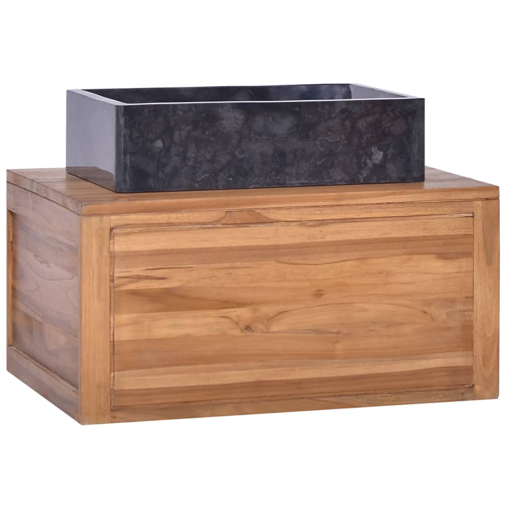 vidaXL Wall-mounted Bathroom Cabinet 60x45x30 cm Solid Teak Wood