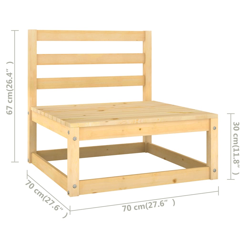 vidaXL 4 Piece Garden Lounge Set with Cushions Solid Pinewood