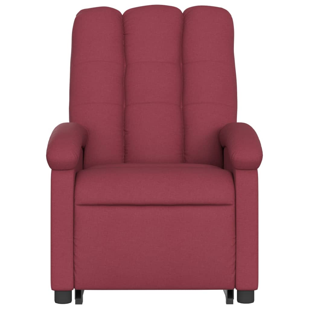 vidaXL Electric Stand up Massage Recliner Chair Wine Red Fabric