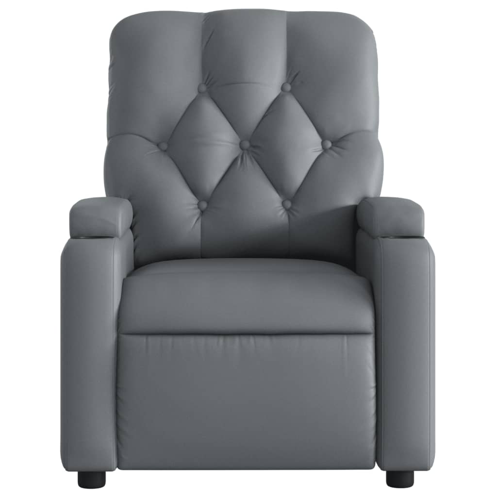 vidaXL Massage Recliner Chair Grey Faux Leather