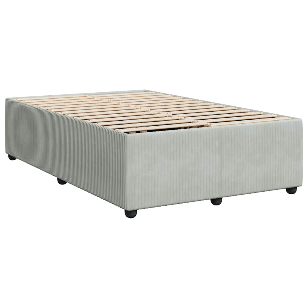 vidaXL Bed Frame without Mattress Light Grey Full Velvet