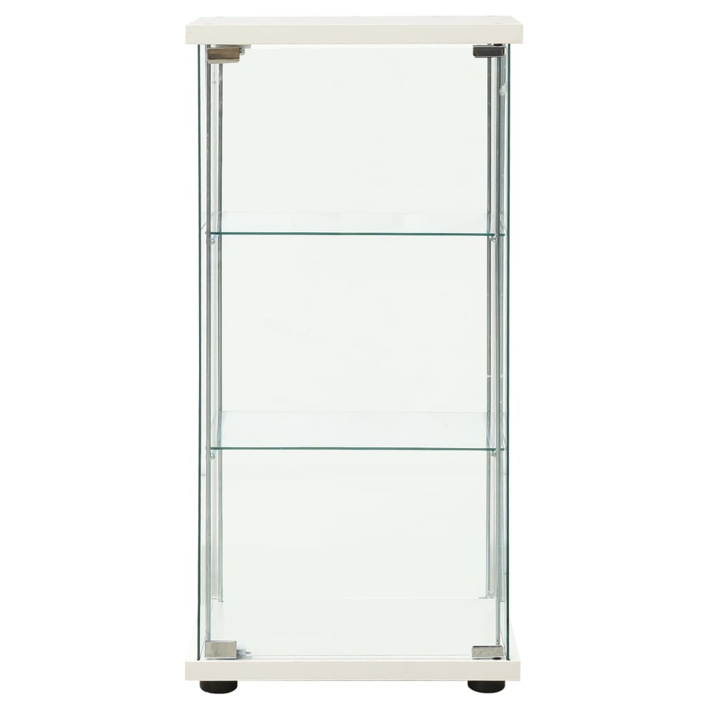 vidaXL Storage Cabinet Tempered Glass White