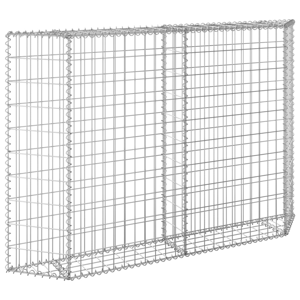 vidaXL Trapezium Gabion Raised Bed Galvanised Steel 150x20x100 cm