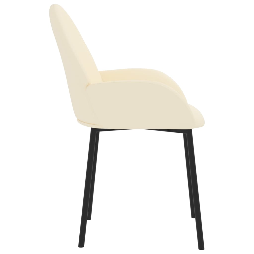 vidaXL Dining Chairs 2 pcs Cream Faux Leather