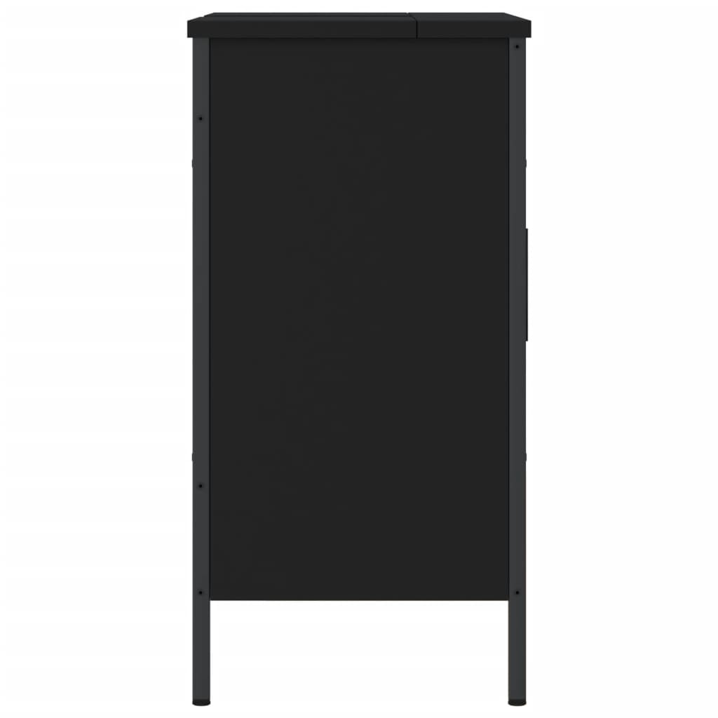 vidaXL Bathroom Sink Cabinet Black 60x30x60 cm Engineered Wood