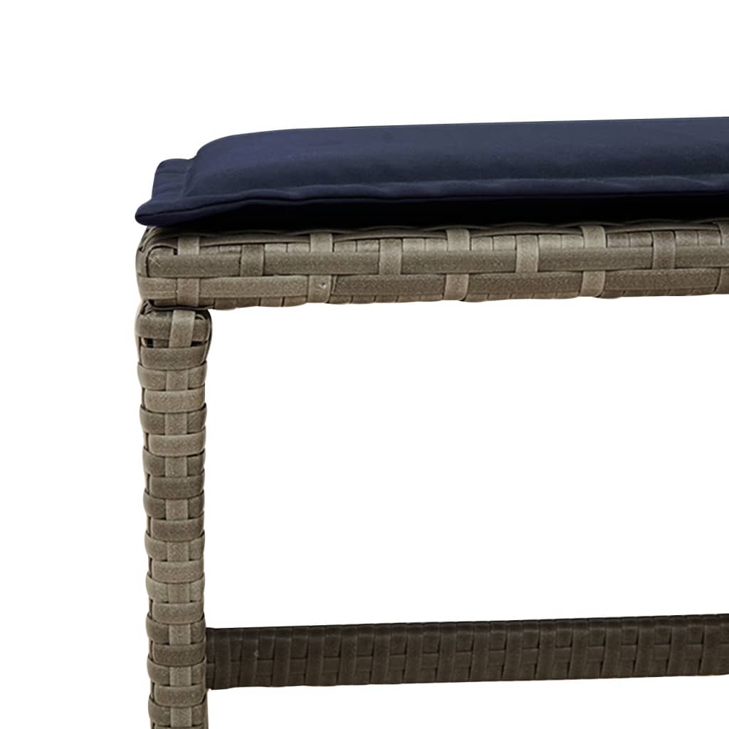 vidaXL 11 Piece Garden Dining Set with Cushions Grey Poly Rattan