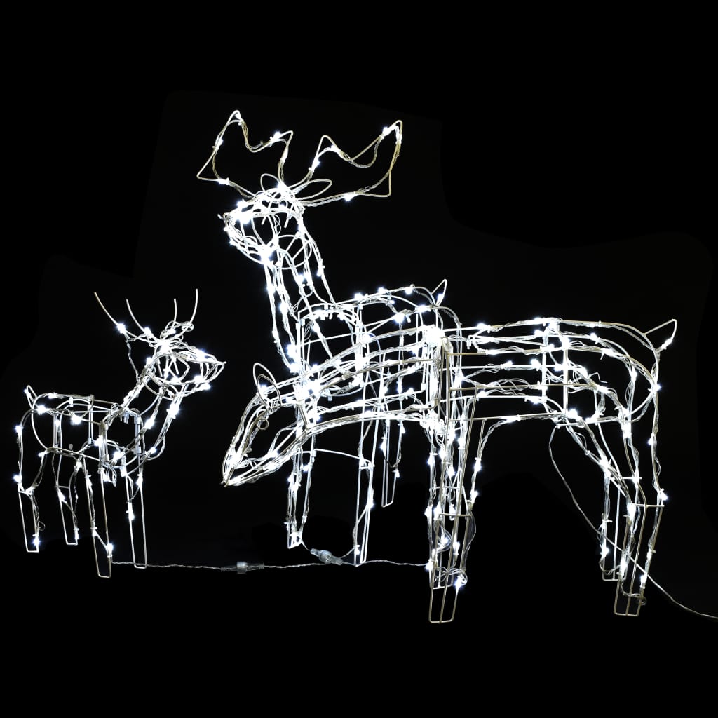 vidaXL 3 Piece Christmas Light Display Reindeers 229 LEDs