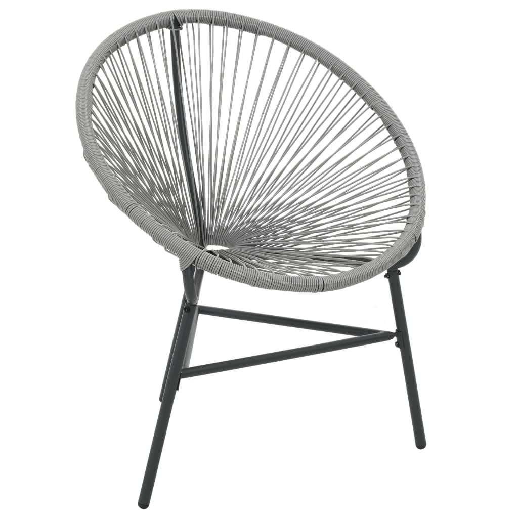 vidaXL Garden Moon Chair Poly Rattan Grey