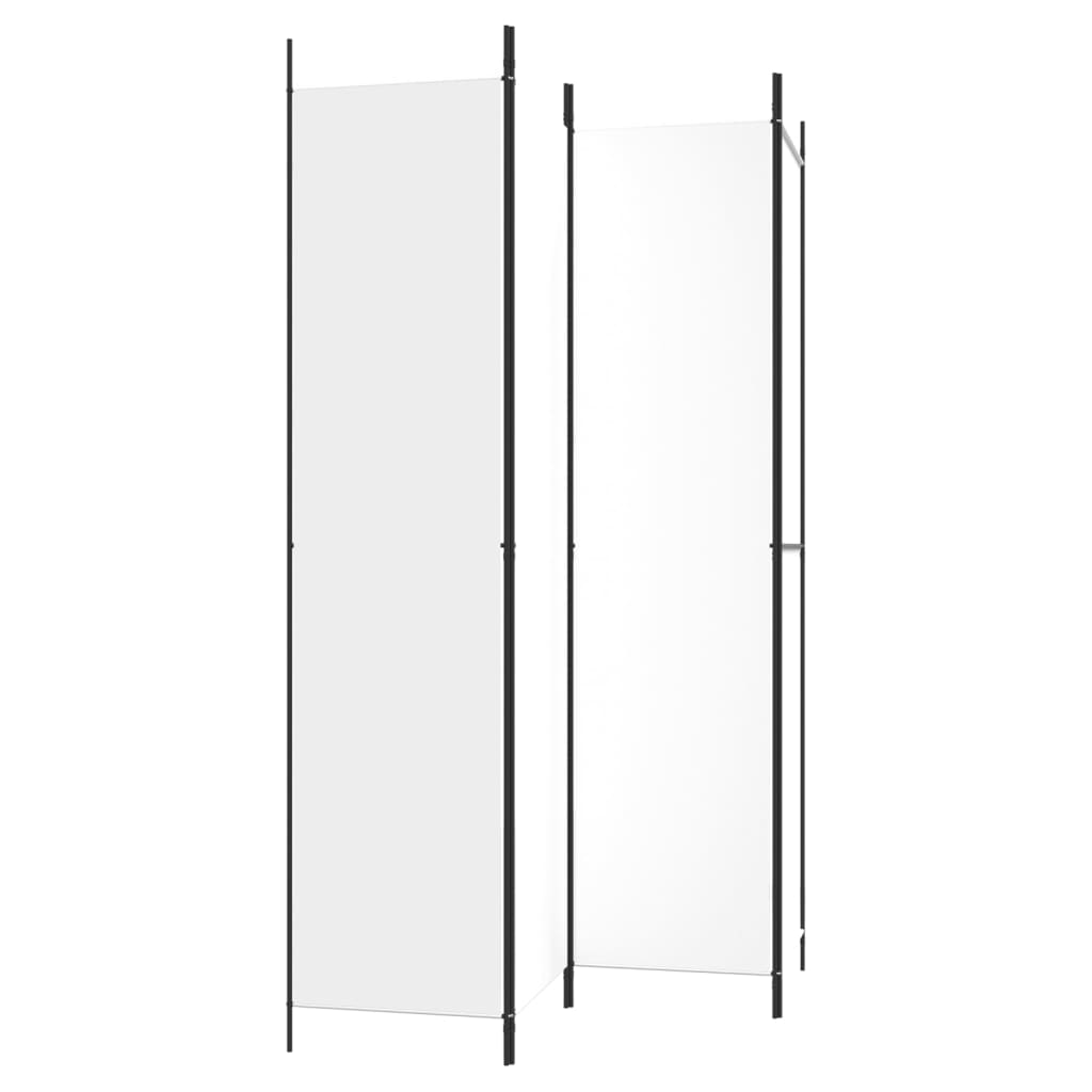 vidaXL 4-Panel Room Divider White 200x220 cm Fabric