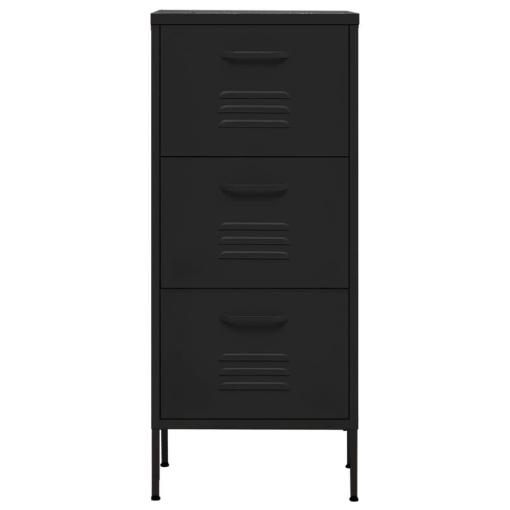 vidaXL Storage Cabinet Black 42.5x35x101.5 cm Steel