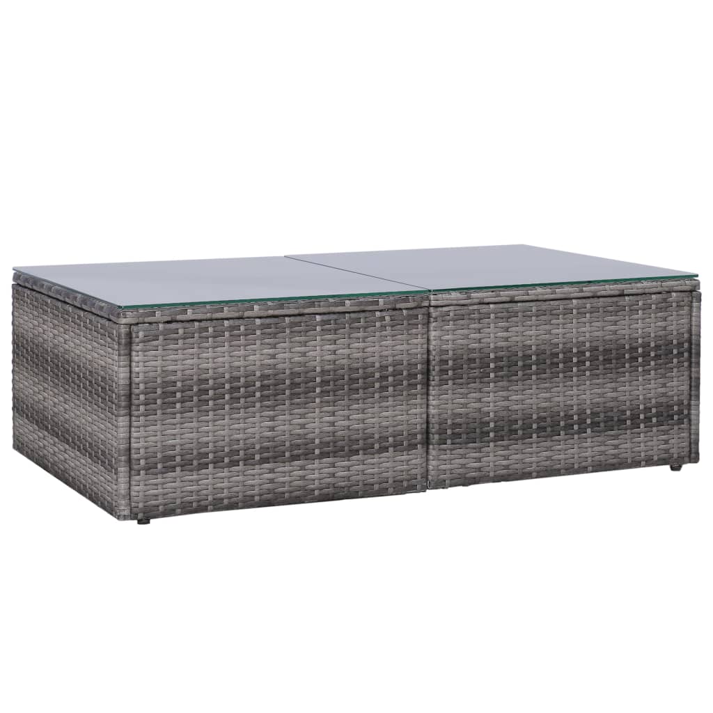 vidaXL 10 Piece Garden Lounge Set with Cushions Poly Rattan Grey