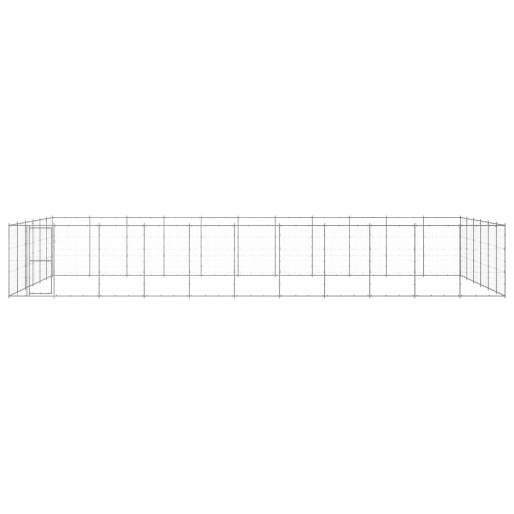 vidaXL Outdoor Dog Kennel Galvanised Steel 79.86 m²