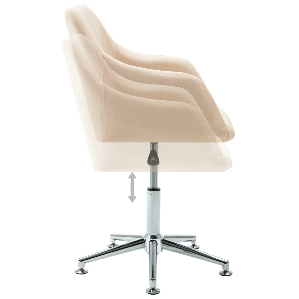 vidaXL Swivel Dining Chair Cream Fabric