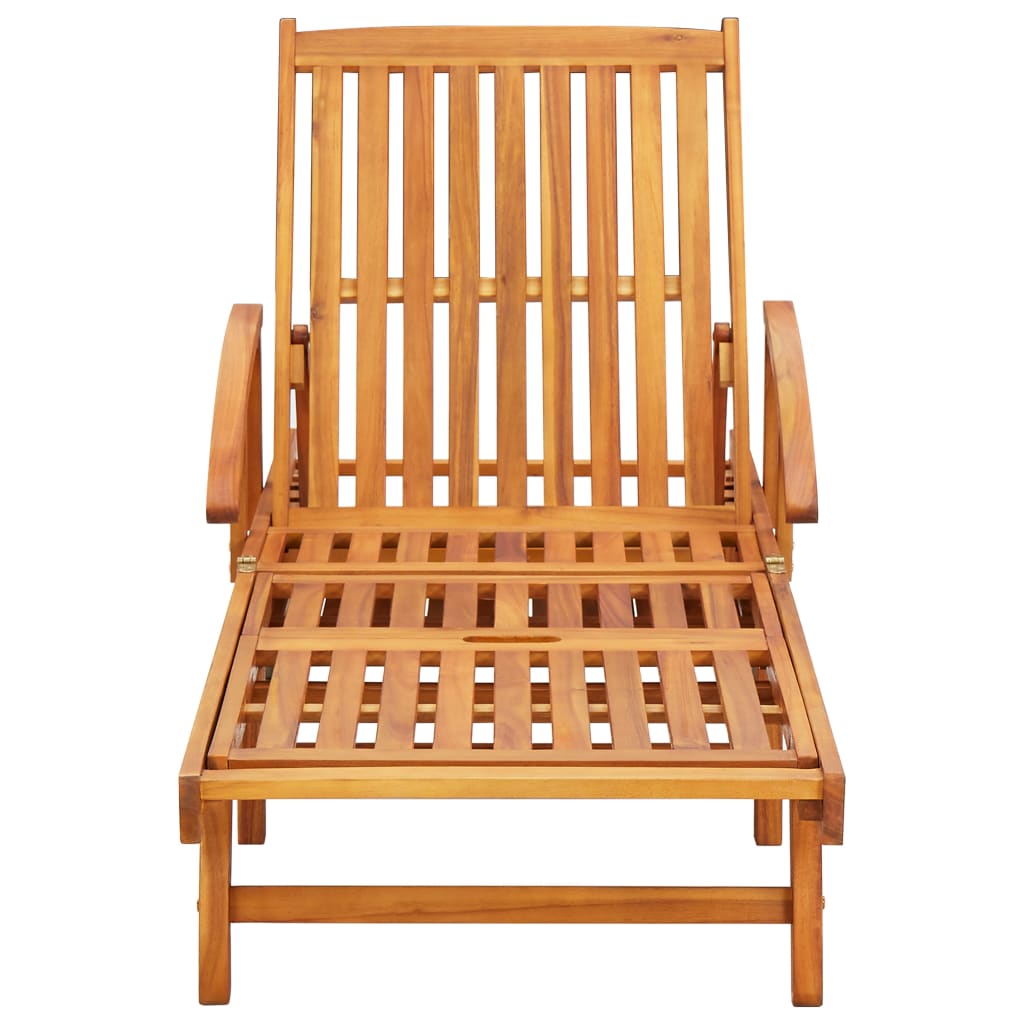 vidaXL Sun Loungers 2 pcs with Cushions Solid Acacia Wood