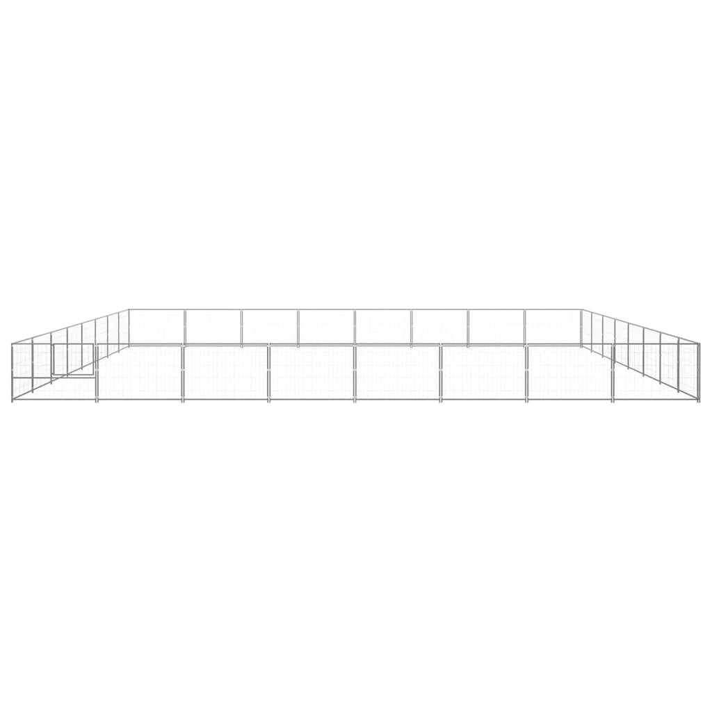 vidaXL Dog Kennel Silver 64 m² Steel