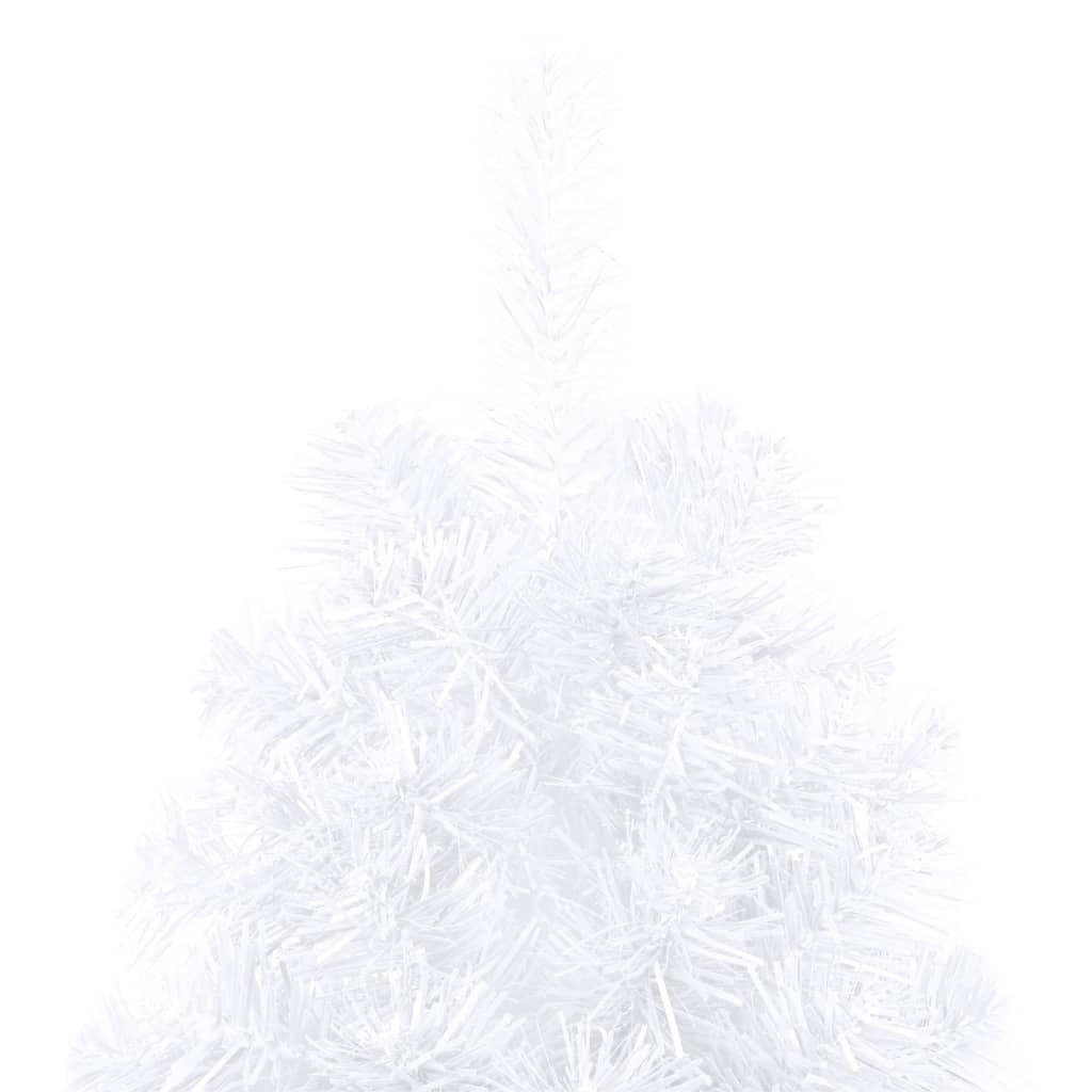 vidaXL Artificial Half Pre-lit Christmas Tree with Ball Set White 210 cm