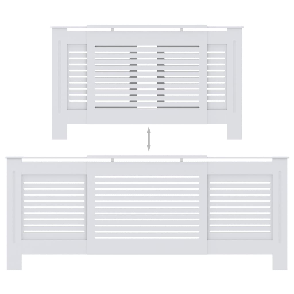 vidaXL MDF Radiator Cover White 205 cm