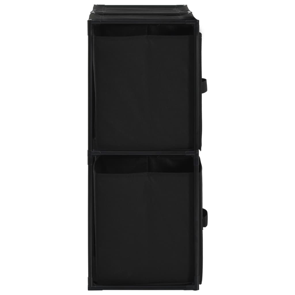 vidaXL Storage Cabinet with 4 Fabric Baskets Black 63x30x71 cm Steel