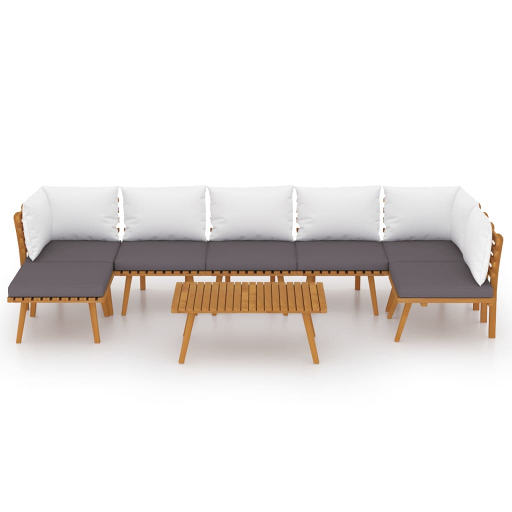 vidaXL 8 Piece Garden Lounge Set with Cushions Solid Wood Acacia